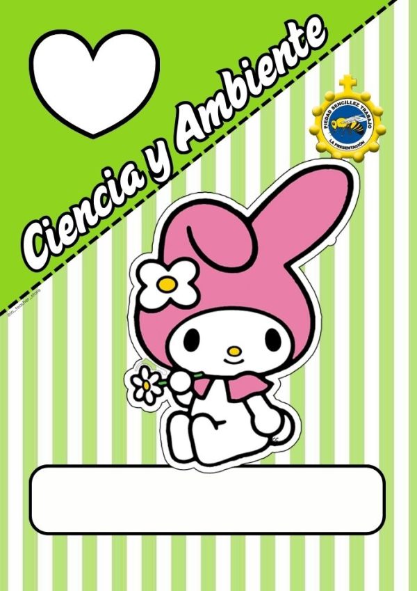 Portada de my melody para cuaderno escolar