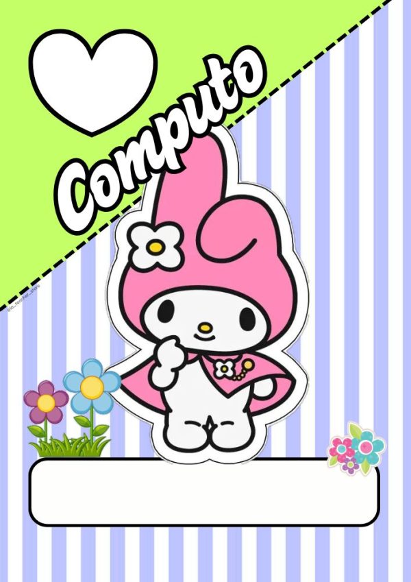 Portada de my melody para cuadernos de primaria