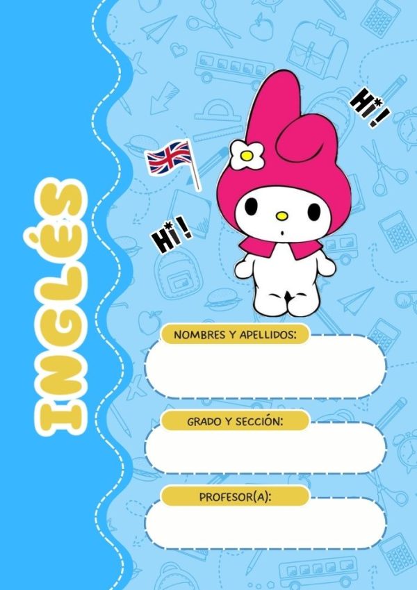 Portada colorida de my melody para cuaderno