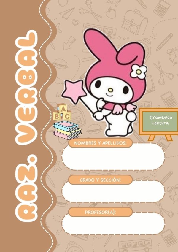 Portada decorativa de my melody para cuaderno