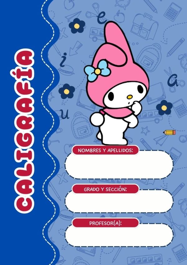 Portada de cuaderno temática my melody para imprimir