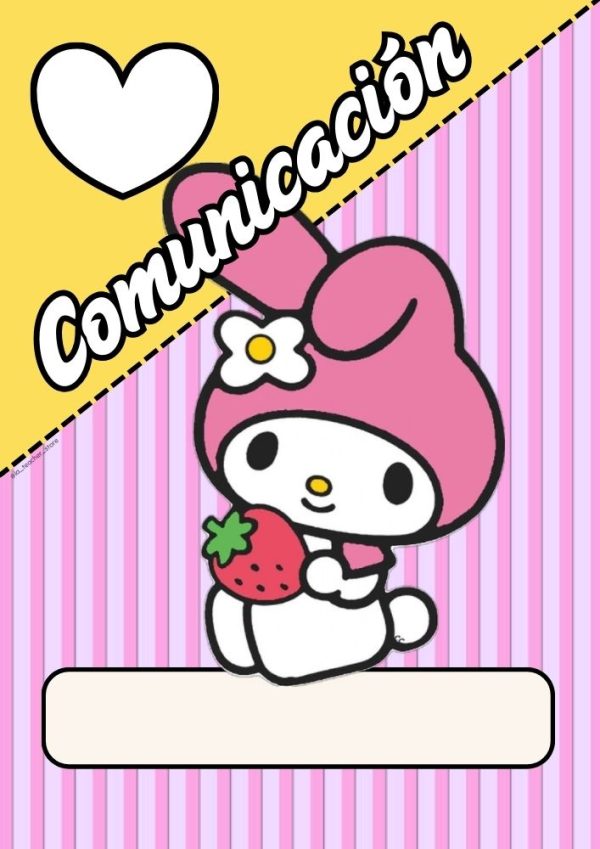 Portada de my melody para cuaderno de clases
