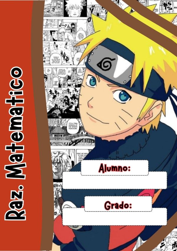 Portada de cuaderno de naruto lista para imprimir bonito