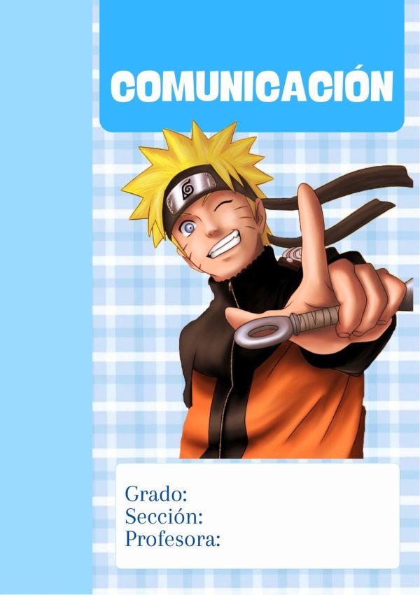 Portada de naruto para cuaderno tamaño A4