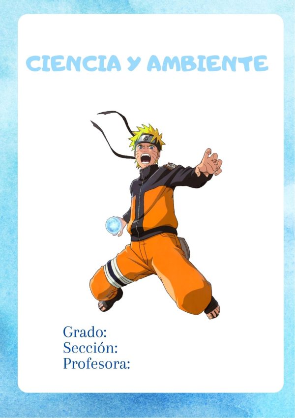 Portada colorida de naruto para cuaderno