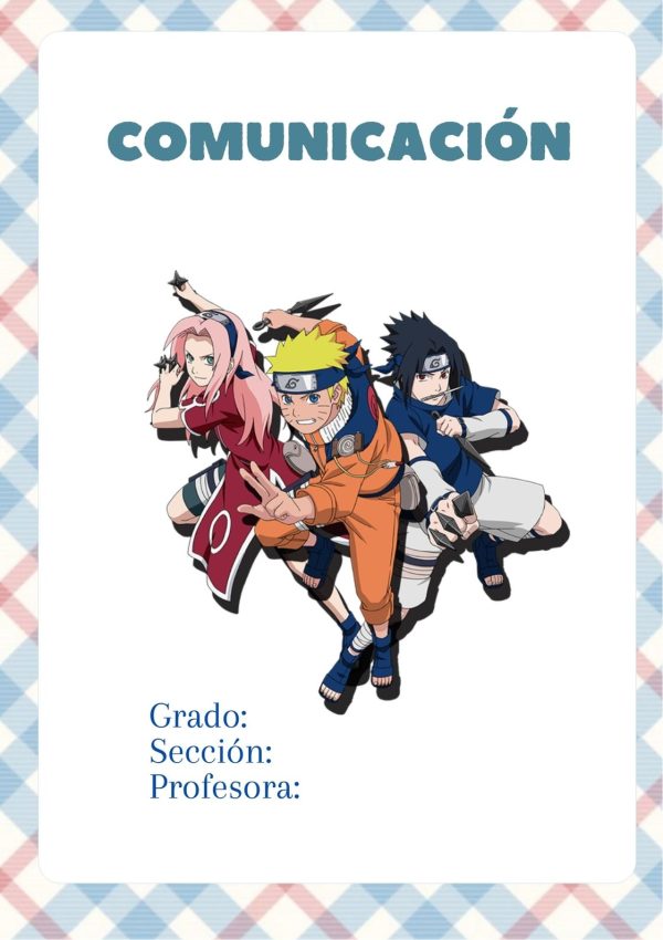 Portada decorativa de naruto para cuaderno