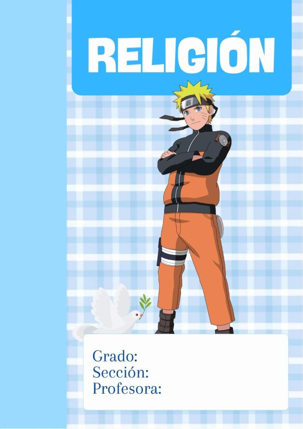 Portada creativa de naruto para cuaderno