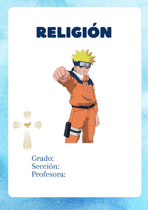Portada de naruto para cuadernos escolares