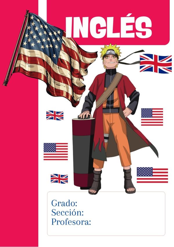 Portada de naruto para cuaderno escolar