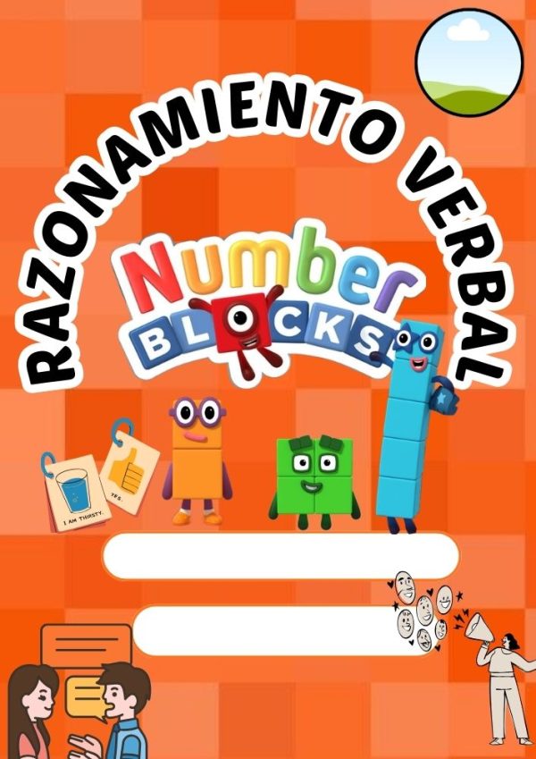 Portada de cuaderno temática NUMBER BLOCKS para imprimir