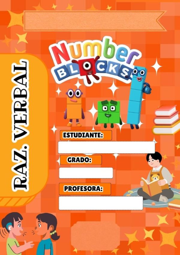 Portada de NUMBER BLOCKS para cuadernos escolares