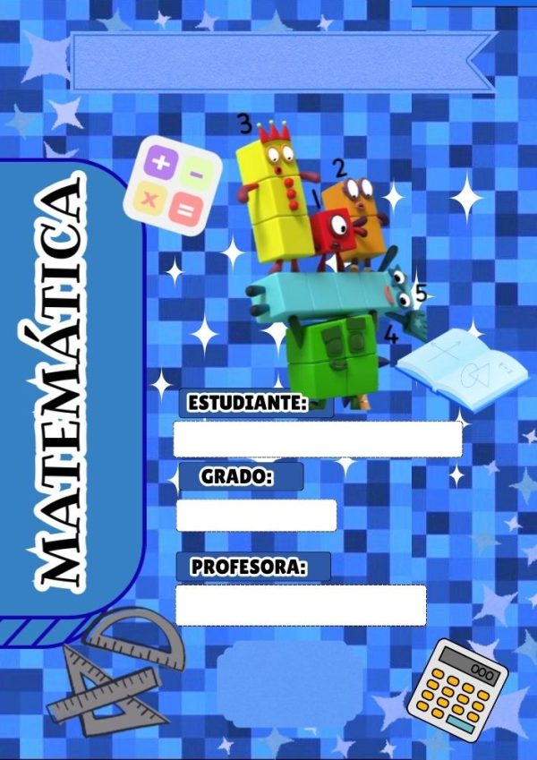 Portada de NUMBER BLOCKS para cuaderno de primaria