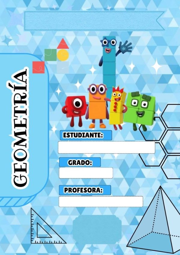 Portada decorativa de NUMBER BLOCKS para cuaderno