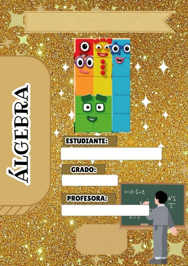 Portada colorida de NUMBER BLOCKS para cuaderno