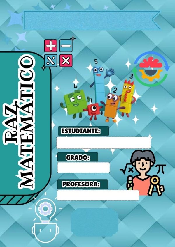 Portada de cuaderno de NUMBER BLOCKS lista para imprimir