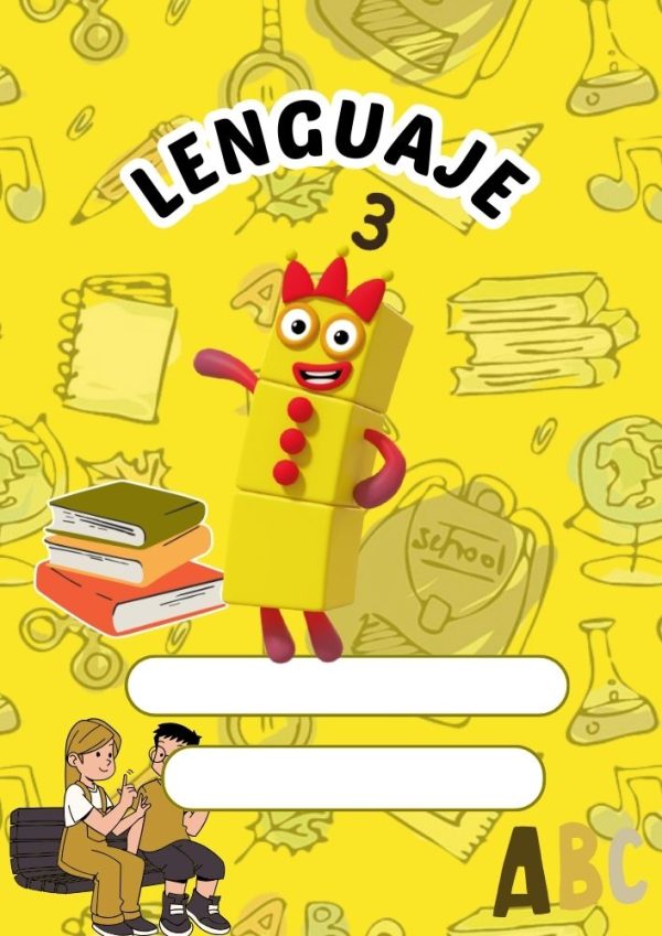 Portada escolar de NUMBER BLOCKS para cuadernos