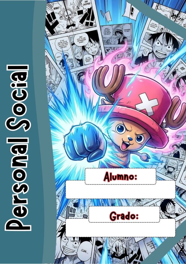 Portada de one piece para cuaderno de clases
