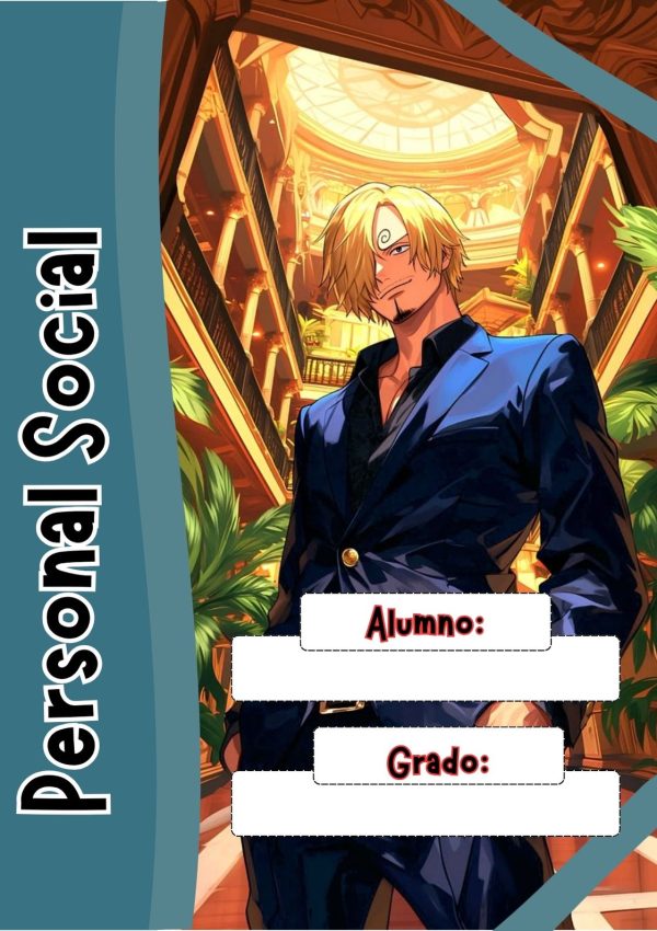Portada de cuaderno temática one piece para imprimir