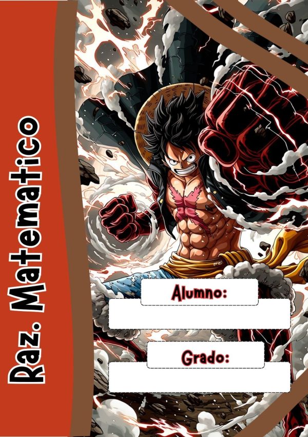 Portada creativa de one piece para cuaderno