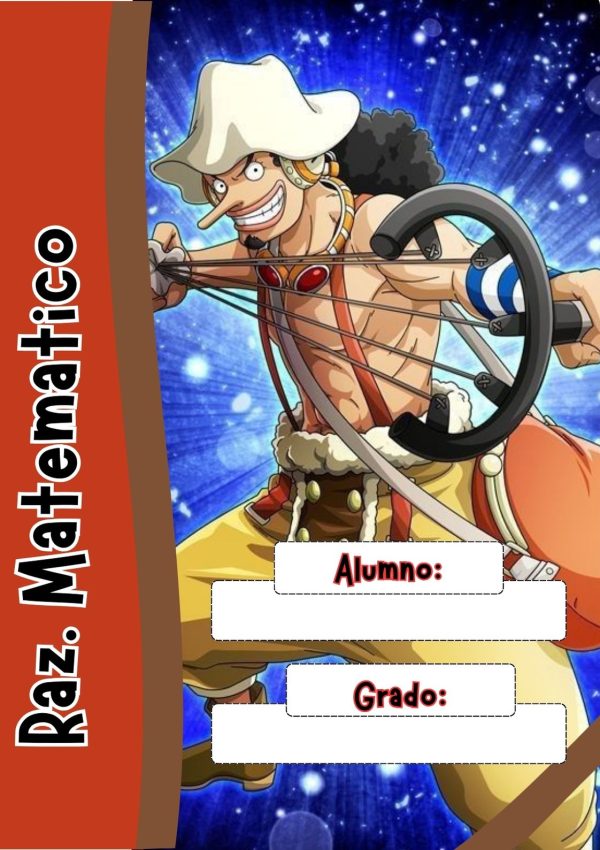 Portada de one piece para cuaderno de primaria