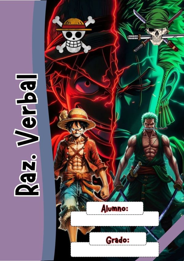Portada decorativa de one piece para cuaderno