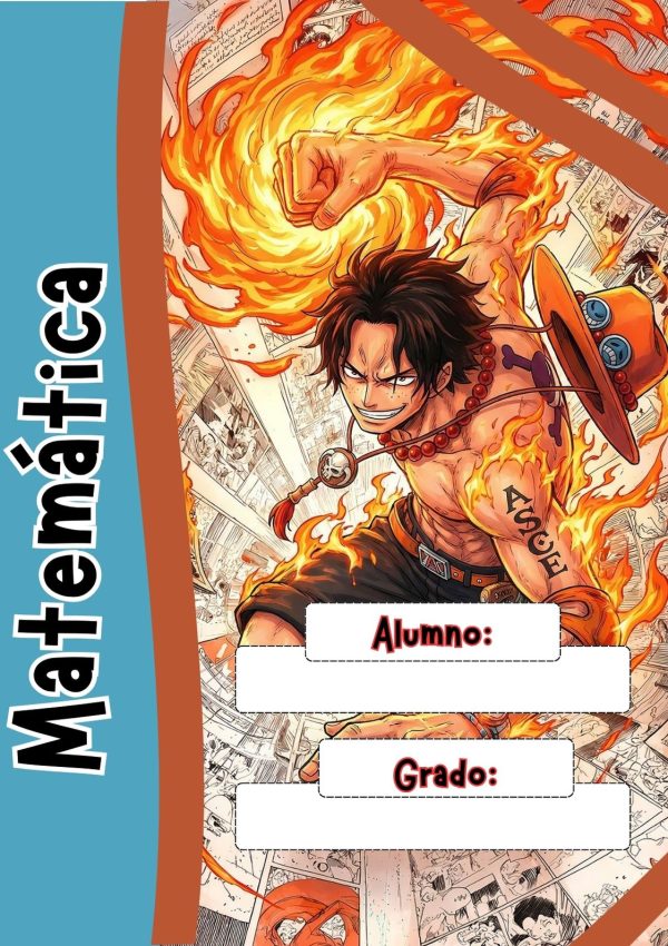 Portada escolar de one piece para cuadernos