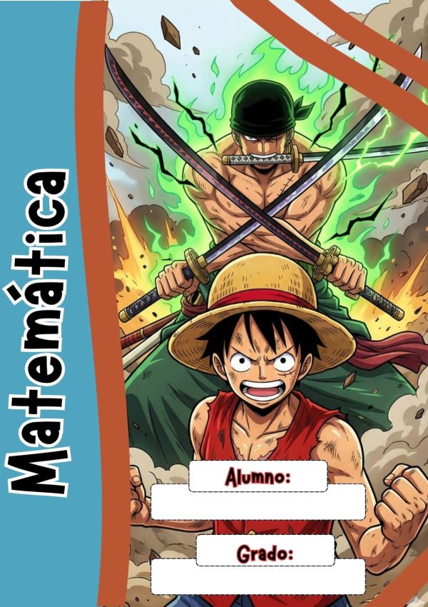 Portada de cuaderno de one piece para niños