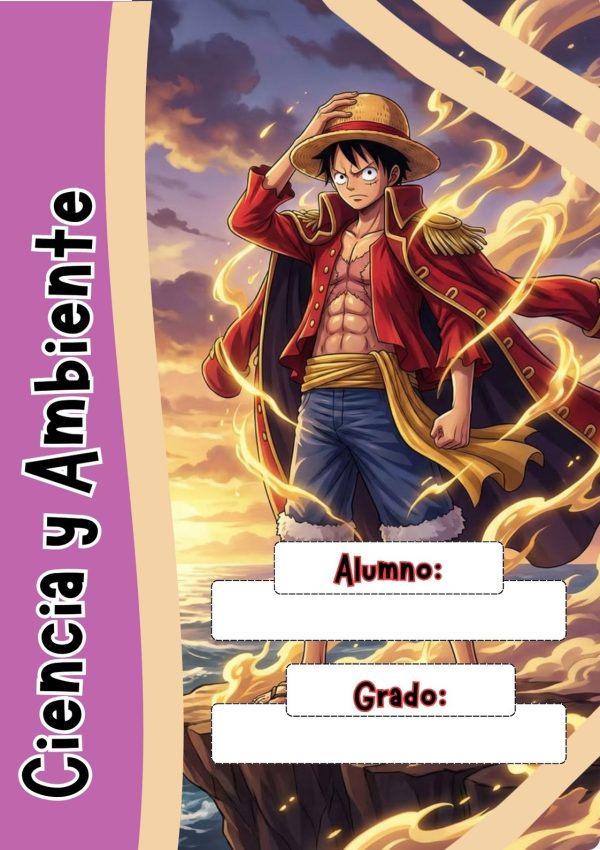 Portada de one piece para cuaderno escolar