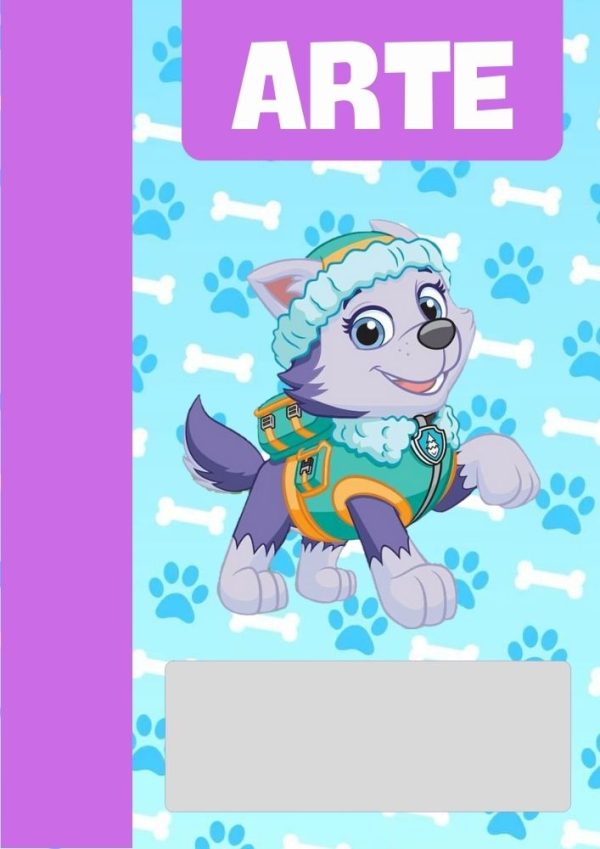 Portada colorida de PAW Patrol para cuaderno