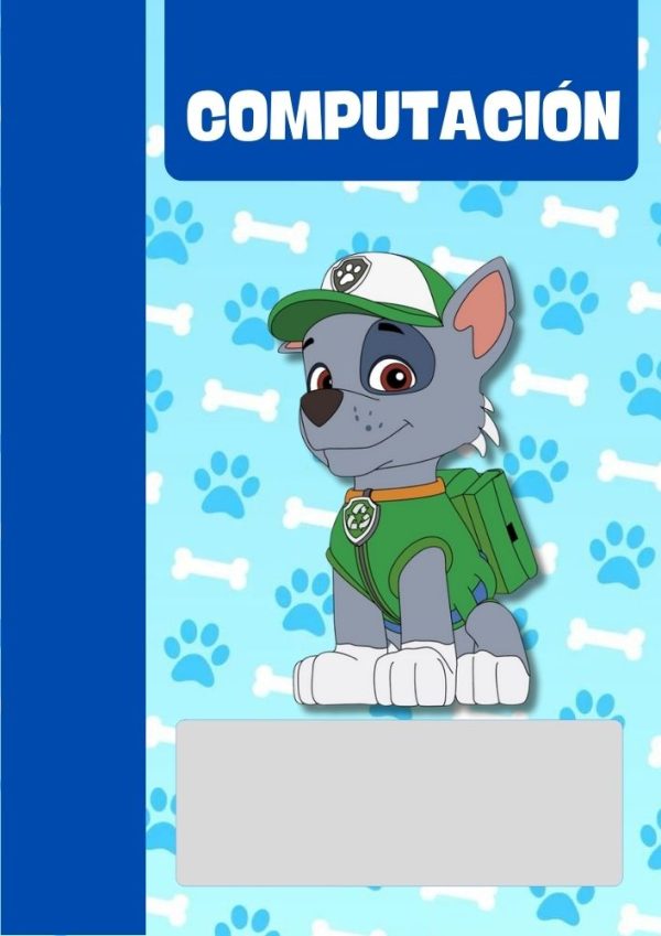 Portada de PAW Patrol para cuaderno de primaria