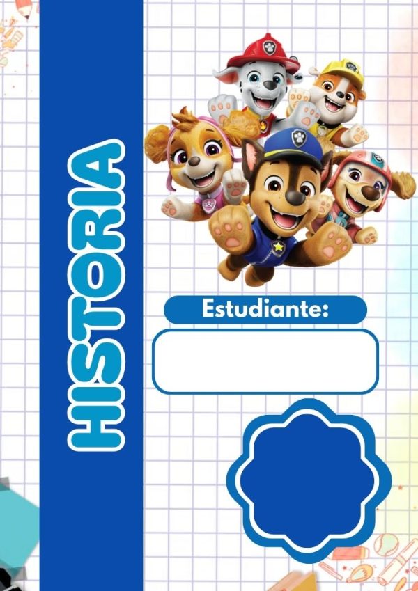 Portada de PAW Patrol para cuaderno escolar