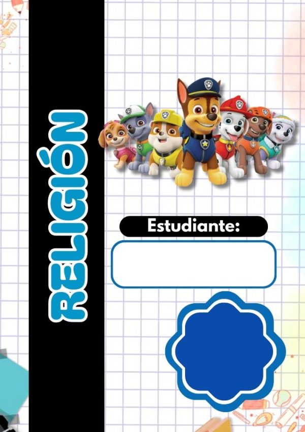 Portada de cuaderno de PAW Patrol para niños