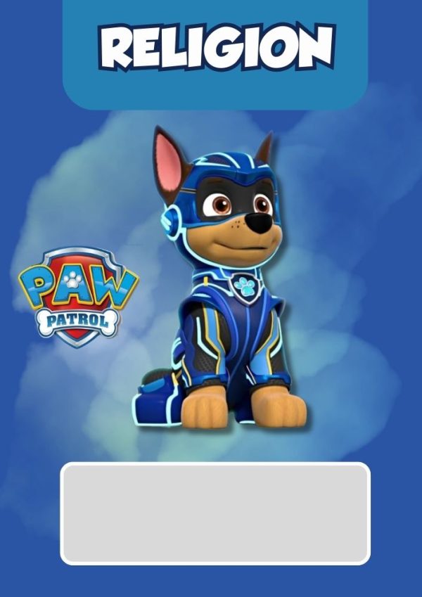 Portada escolar de PAW Patrol para cuadernos