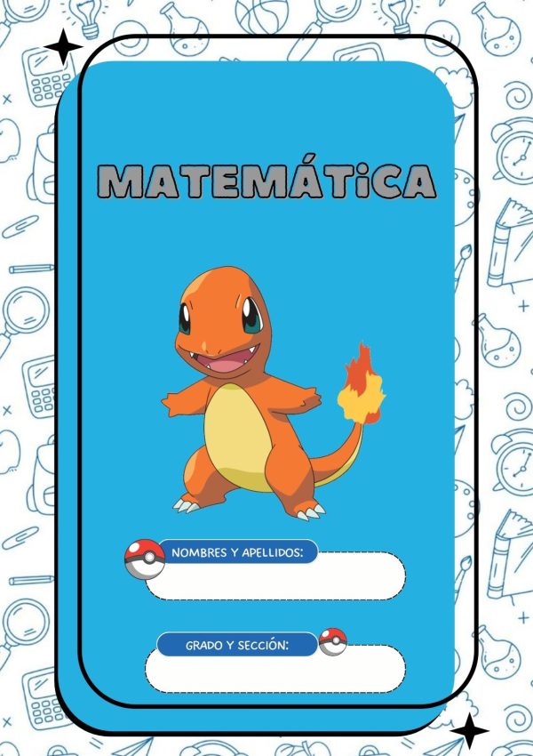 Portada de cuaderno de Pokemon para niños
