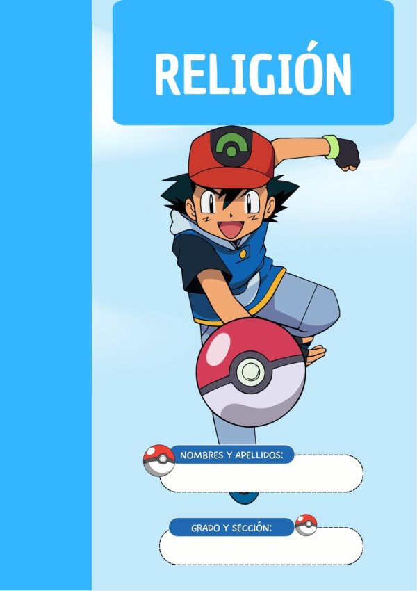 Portada de Pokemon para cuaderno escolar