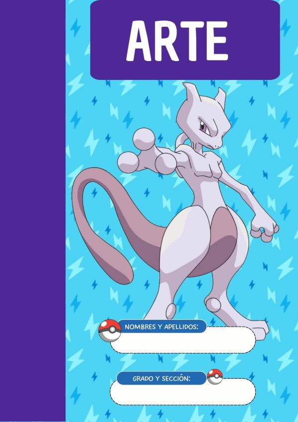 Portada de cuaderno temática Pokemon para imprimir