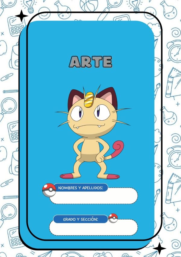 Portada de Pokemon para cuadernos escolares