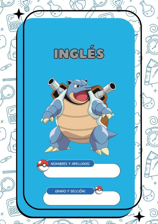 Portada de Pokemon para cuaderno de primaria