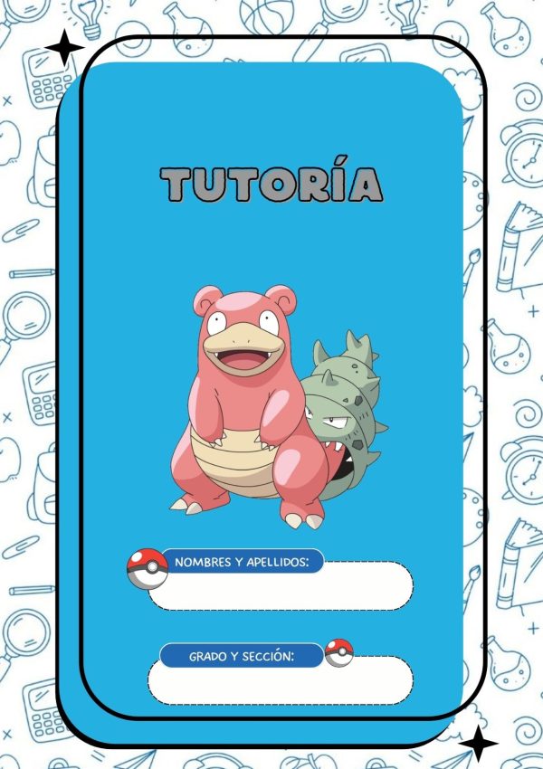 Portada colorida de Pokemon para cuaderno