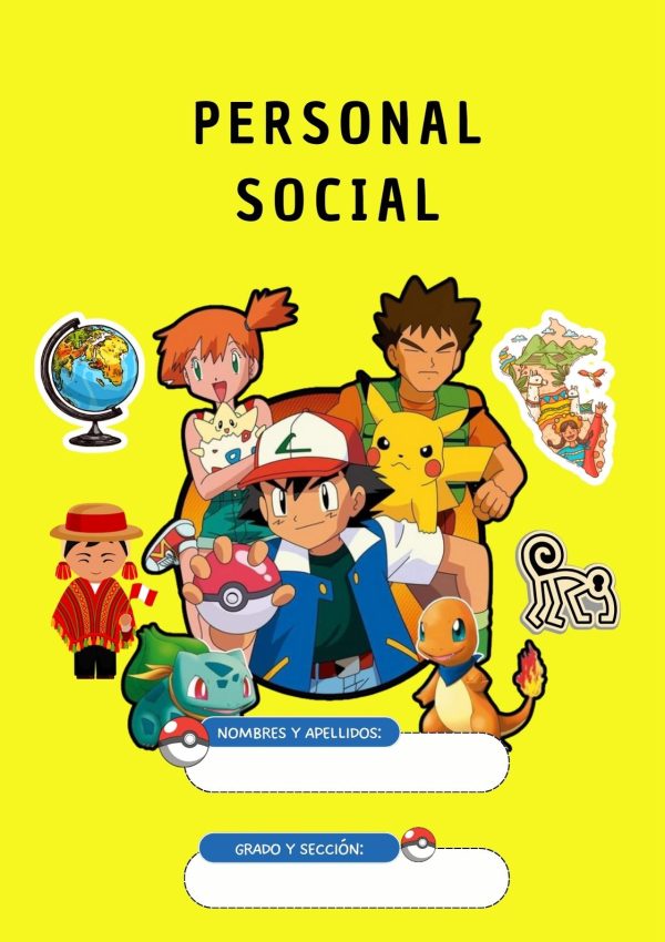 Portada de cuaderno de Pokemon lista para imprimir