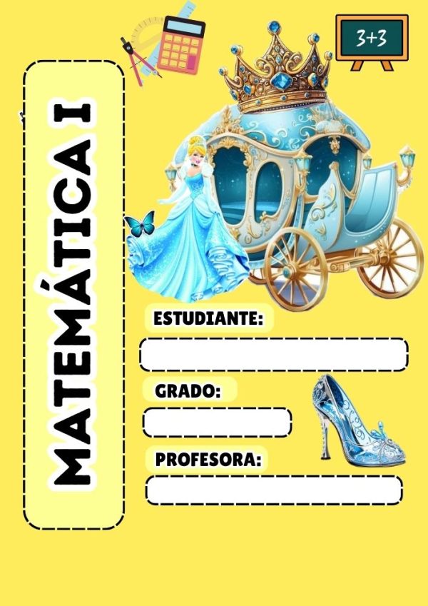 Portada de cuaderno temática Princesas Disney para imprimir