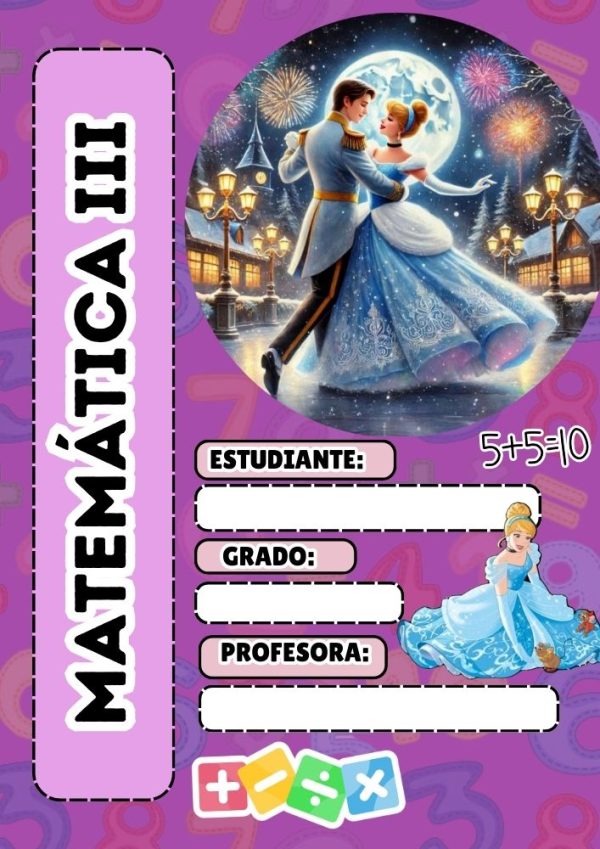 Portada creativa de Princesas Disney para cuaderno