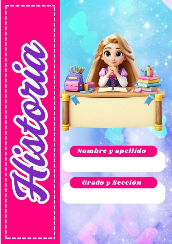 Portada de Princesas Disney para cuaderno de primaria