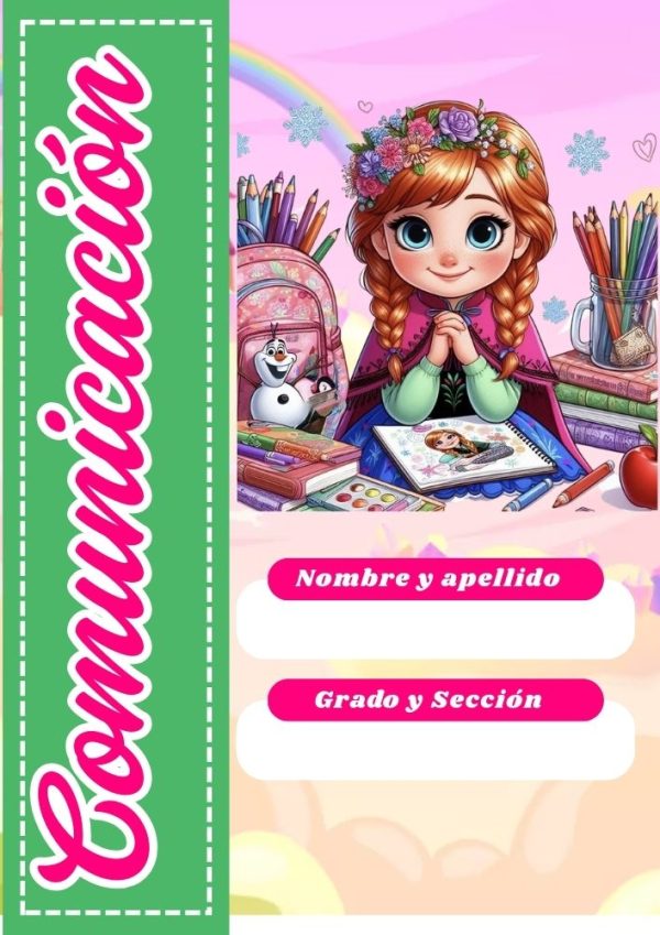 Portada decorativa de Princesas Disney para cuaderno