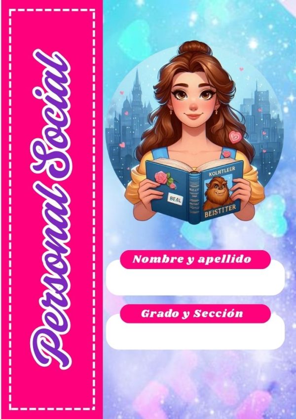 Portada colorida de Princesas Disney para cuaderno