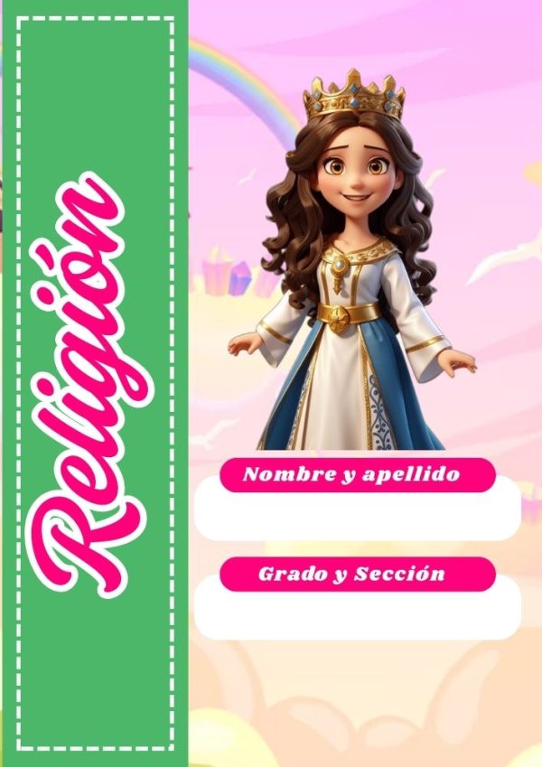 Portada de Princesas Disney para cuaderno tamaño A4