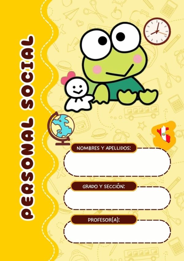 Portada de cuaderno de Ranita Verde para imprimir