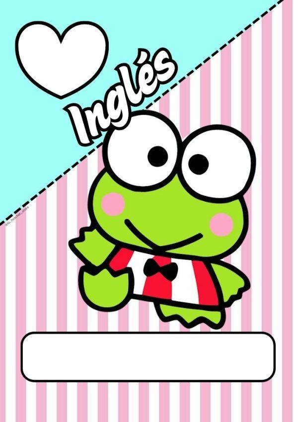 Portada de Ranita Verde para cuaderno de clases