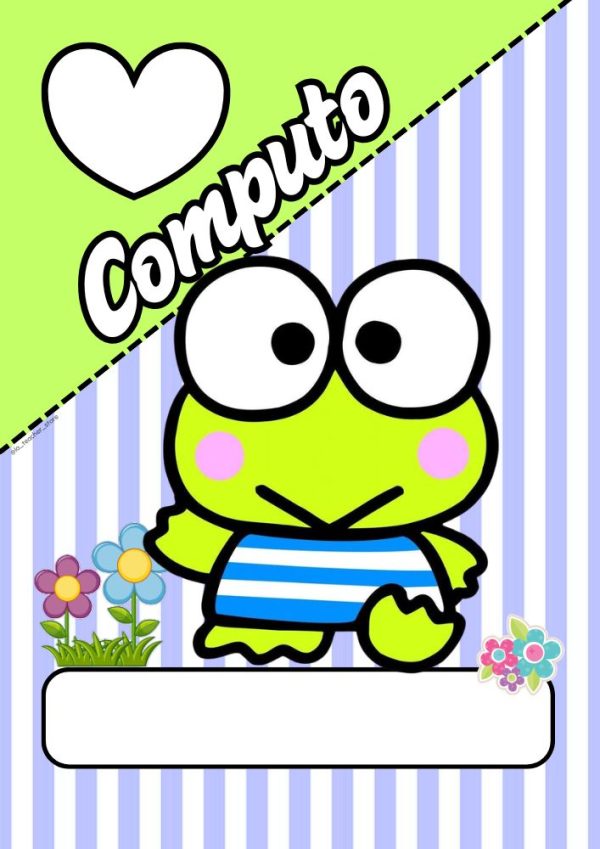 Portada decorativa de Ranita Verde para cuaderno