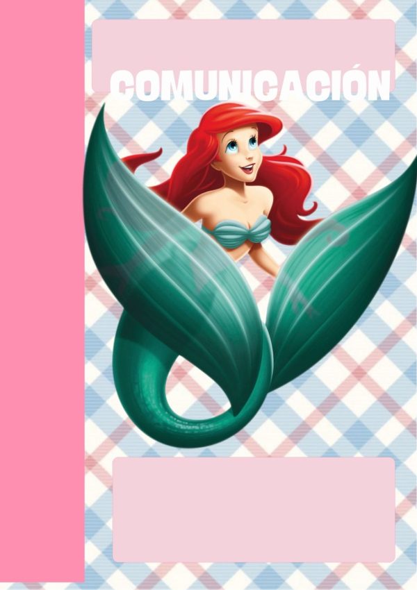 Portada colorida de La Sirenita para cuaderno